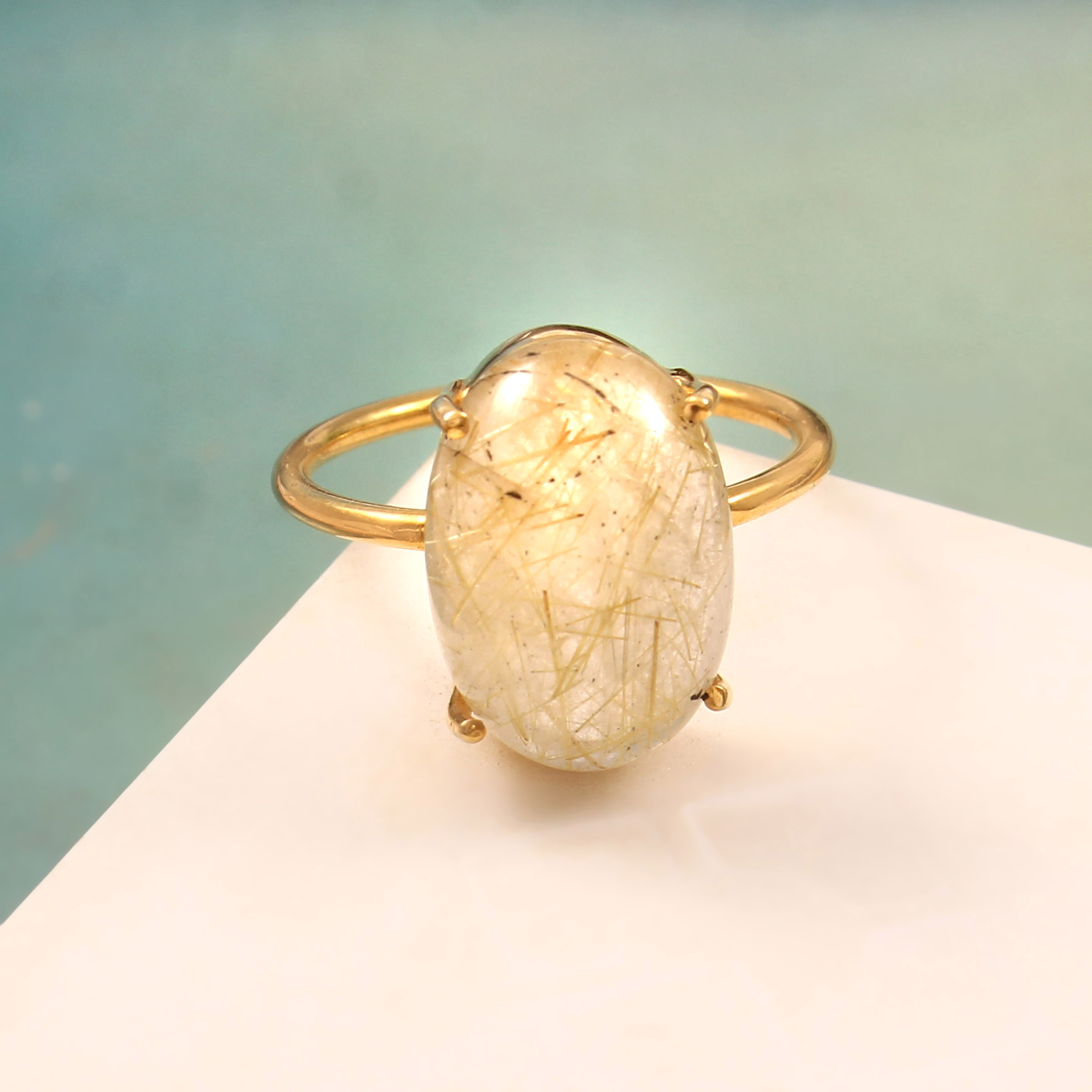 Dainty Rings Women, Oval Quartz Ring, Handmade Jewelry For